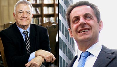 Alan Wolfe (left) and French President Nicolas Sarkozy. [Photo Credit: Grébert ]